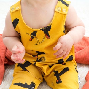 Gang gang Black cockatoo Romper Organic Cotton image 2