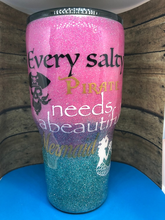 30 oz insulated steel epoxy glitter tumbler every salty Etsy
