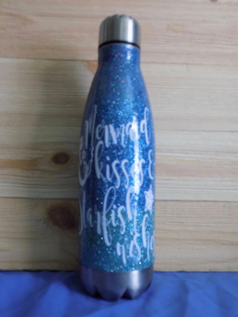 glitter insulated water bottle