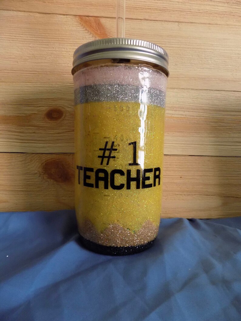 24 Oz Ball Mason Jar Glitter Epoxy Tumbler pencil Etsy