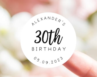 30th birthday sticker personalised | 30 birthday stickers | 30th birthday label birthday party | birthday labels 30th birthday party