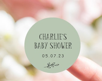 Sage green boho baby shower stickers | bohemian baby shower | for baby shower invite | gender neutral boho invitation | modern baby shower