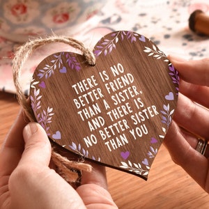 Gift for sister birthday gift There is no better friend than a sister wooden plaque sister gift for best friend AM23 image 3