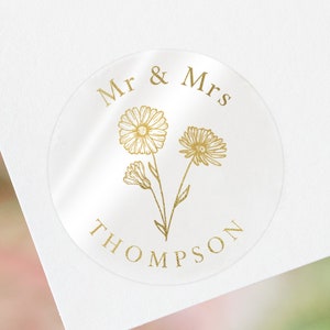 Daisy wedding stickers gold foil | daisy stickers wedding stationery | thank you stickers daisy sticker  daisy flower sticker flower sticker