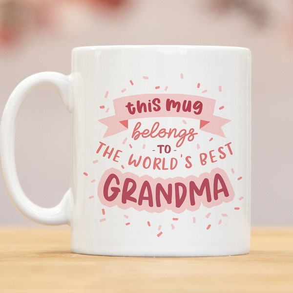 La mejor taza para abuela del mundo - Regalo para abuela - Ideas para regalos de niñera - Regalo de cumpleaños para abuelos - Nan - de nieto - nietos mg049