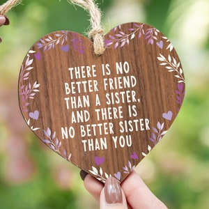 Gift for sister birthday gift There is no better friend than a sister wooden plaque sister gift for best friend AM23 image 1