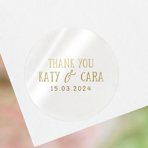 Wedding stickers gold foil | personalised thank you stickers | circle wedding sticker | round stickers luxury | favor thank you seal