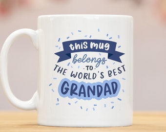 World's Best Grandad Mug, I love you gift, grandpa mug, gifts for grandad, gifts for him, blue grandchild funny mug gift, birthday - mg060