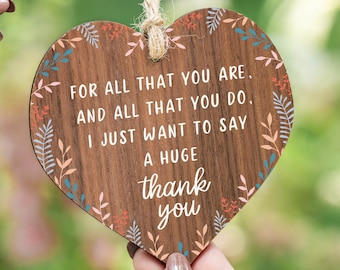 Thank you wooden heart gift, sentimental keepsake, gifts for her, lockdown present, letterbox gifts, thank you card, thank you gift, AM45