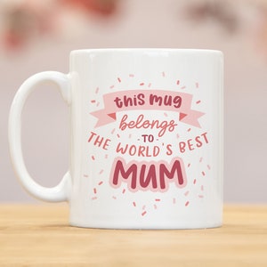 Best Mum Mug, mother gift, gift for her, mummy grandma gift for mom, pink mothers day present, wife for sister, birthday gift, gift, mg044 zdjęcie 1
