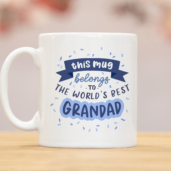 World's Best Grandad Mug, I love you gift, grandpa mug, gifts for grandad, gifts for him, blue grandchild funny mug gift, birthday - mg060