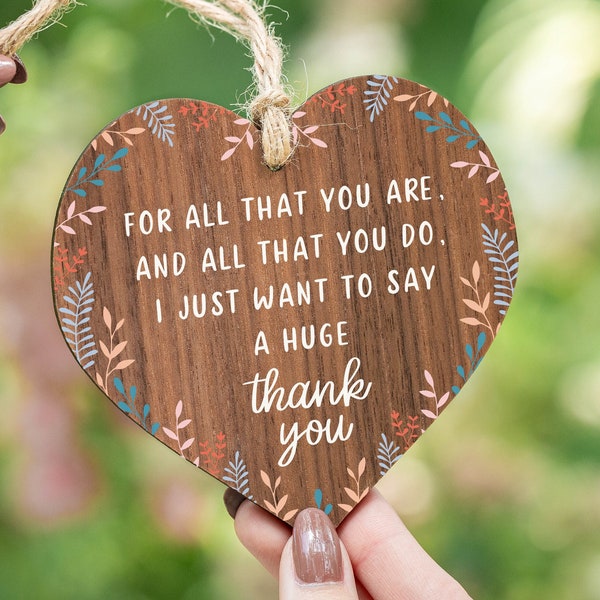 Thank you wooden heart gift, sentimental keepsake, gifts for her, lockdown present, letterbox gifts, thank you card, thank you gift, AM45