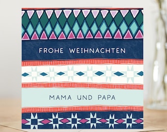 Biglietto di Natale Frohe Veihnachten / Biglietto di Natale tedesco personalizzato / Weihnachtskarte / Grußkarte