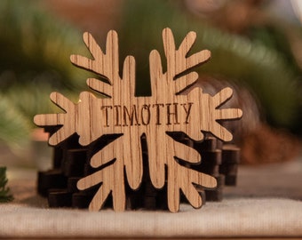 Personalised Christmas snowflake place name for dinner table | place names decor | setting decoration  table decorations | decoration