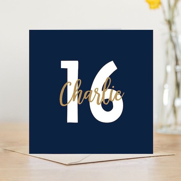 Personalised happy 16th birthday card for him | 16th birthday card | sixteenth 16th | friends 16th son  brother nephew grandson 16 today