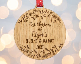New parents ornament, new parents gift, new parent gift, new parents, gift for new parents, christmas ornament, first christmas,  OAK17