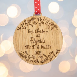 New parents ornament, new parents gift, new parent gift, new parents, gift for new parents, christmas ornament, first christmas, OAK17 image 1