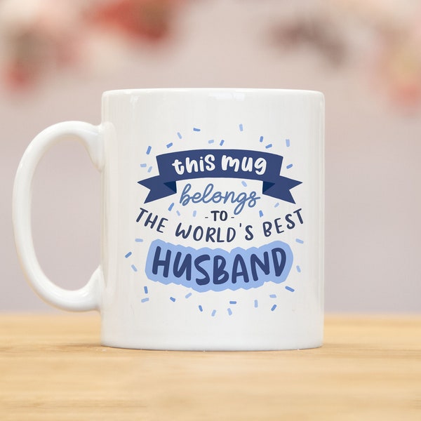 World's Best Husband Mug, I love you gift, wife husband mug, gifts for husband, gifts for him, blue couples funny mug gift, birthday - mg059