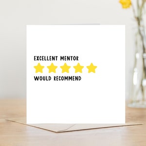 Carte de remerciement pour mentor, pour mentor, départ du travail, carte de retraite, carte personnalisée