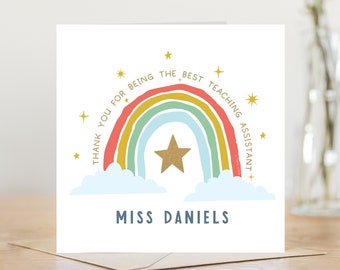 Personalised ta card | teaching assistant classroom assistant teachers assistant | ta cards teacher assistant | thank you ta card