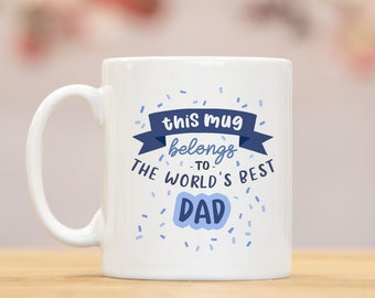 World's Best Dad Mug, father gift, gift for him, fathers day, fathers day gift, daddy mug, birthday gift, best dad, blue mug, mg056