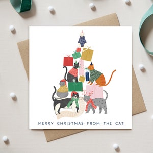 Christmas card from the cat christmas card merry christmas cat card funny christmas card cat dad cute christmas card cat mum card image 1