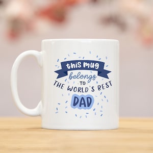 Taza del mejor papá del mundo, regalo del padre, regalo para él, día del padre, regalo del día del padre, taza de papá, regalo de cumpleaños, mejor papá, taza azul, mg056 imagen 1