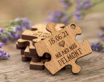 Custom Wedding Favors - Puzzle Favors - Puzzle Piece Favors - Puzzle Decor - Puzzle Decorations - Puzzle Pieces - Wedding Table 11TD