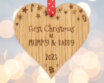 First Christmas as, babys first, baby first christmas, new parents, 1st Christmas, Ornament, christmas bauble, christmas ornament, 9CD