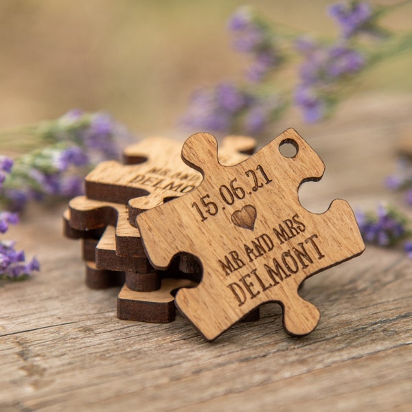 Custom Wedding Favors - Puzzle Favors - Puzzle Piece Favors - Puzzle Decor - Puzzle Decorations - Puzzle Pieces - Wedding Table 11TD
