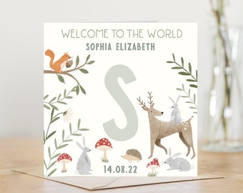 Welcome to the world new baby card | personalised new baby boy new baby girl | congratulations new baby born | cute baby card | birth card