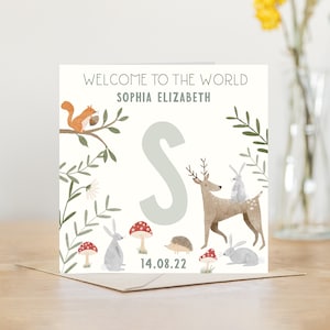 Baby Shower Card Personalised Baby Card Boy Girl Congratulations New Baby New-born Baby Welcome Box