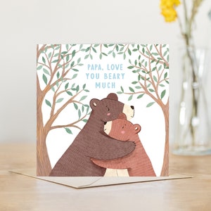 Papa bear card fathers day card or birthday card father's day card for dad happy fathers day dad birthday card bear daddy bear card image 1