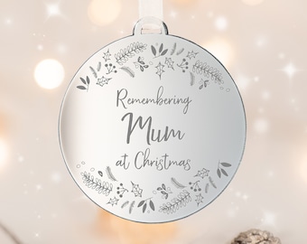 Personalised Family Remembrance Christmas Tree Bauble Decoration Memorial to My Mum Dad Grandma Grandad Auntie Uncle Friend Brother Sister