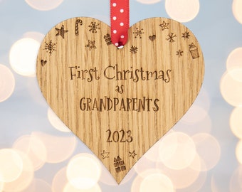 Grandparent ornament, Grandparent bauble, first christmas, christmas bauble, parents gift, baubles, bauble, 1st xmas, 13CD