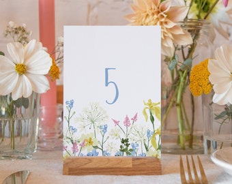 Table numbers wildflower | 1-25 + Top Table wedding table number cards | wedding decor | wedding table decor table signs for reception