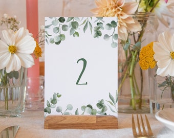 Table numbers eucalyptus | 1-25 + Top Table wedding table number cards | wedding decor | wedding table decor table signs for reception