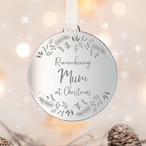 Personalised Family Remembrance Christmas Tree Bauble Decoration Memorial to My Mum Dad Grandma Grandad Auntie Uncle Friend Brother Sister