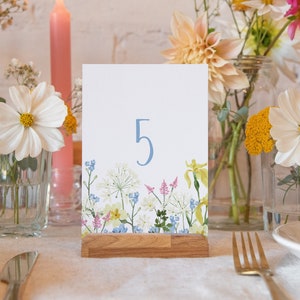 Table numbers wildflower 1-25 Top Table wedding table number cards wedding decor wedding table decor table signs for reception image 1