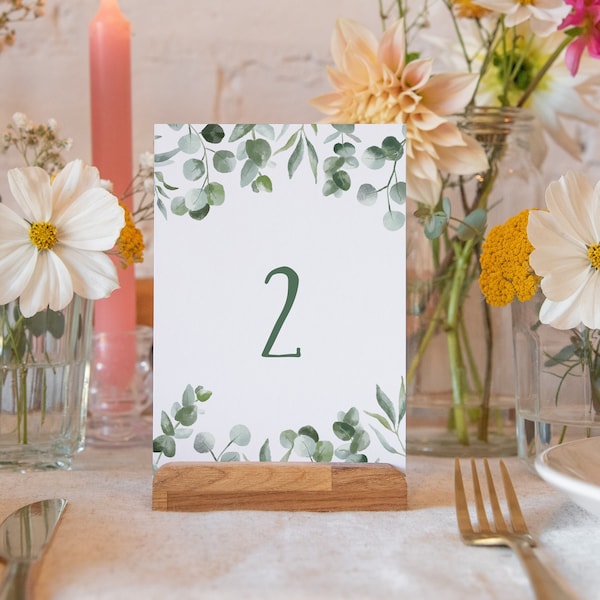 Table numbers eucalyptus | 1-25 + Top Table wedding table number cards | wedding decor | wedding table decor table signs for reception