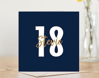 18th birthday card | personalised greetings card | for boy him son grandson nephew | eighteenth birthday card | happy 18th birthday