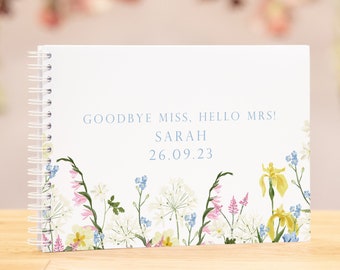 Personalised hen party memory guestbook scrapbook keepsake | hen do decorations | bride to be | bridal shower | wildflower book