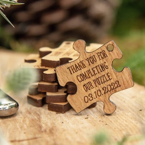 Custom Wedding Favors Puzzle Favors Puzzle Piece Favors Puzzle Decor Puzzle Decorations Puzzle Pieces Wedding Table 10TD image 1