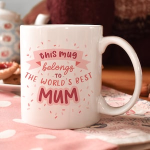 Best Mum Mug, mother gift, gift for her, mummy grandma gift for mom, pink mothers day present, wife for sister, birthday gift, gift, mg044 zdjęcie 2