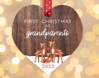 New Grandparents ornament | First Christmas Grandparent | Baby keepsake Grandparent gift | Christmas bauble baby ornament