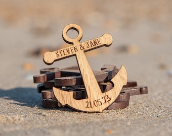 Wedding Favors -  Anchor Favors - Beach Decor -  Wooden decor - Rustic Wedding Favors - Wedding Table Decorations - Nautical Sea Marine 07TD