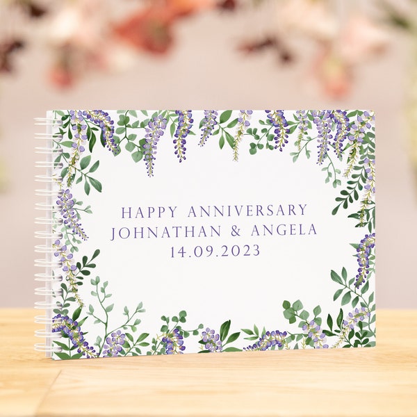 Wedding anniversary book for anniversary party | 25th 30th 40th 50th anniversary | personalised custom anniversary guestbook for party