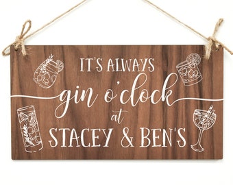 Gin Sign, Gin Gift, Gin Plaque, Gin and Tonic Gift, Gin and Tonic Present, Gin Present, Friend Gift, Gin lover, Gin O'Clock, Prosecco, AM62