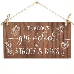 Gin Sign, Gin Gift, Gin Plaque, Gin and Tonic Gift, Gin and Tonic Present, Gin Present, Friend Gift, Gin lover, Gin OClock, Prosecco, AM62 image 1