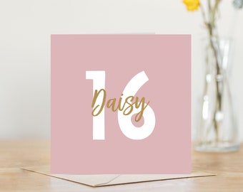 Personalised card happy 16th birthday | card for her sweet 16 today | 16th birthday card | sweet sixteen | sixteenth 16th | friends daughter